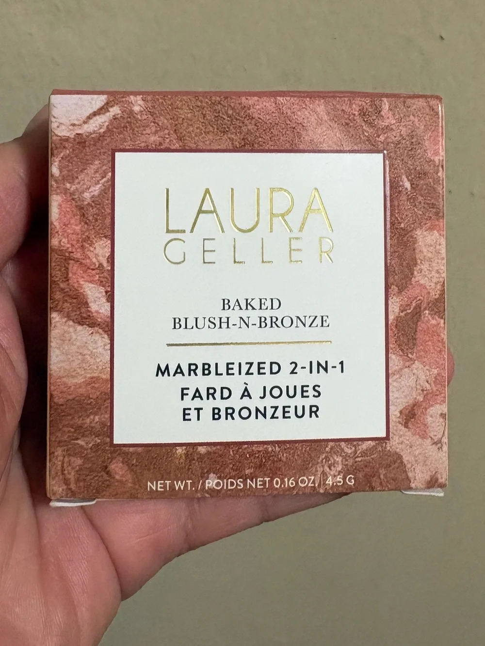 Laura Geller Baked Blush-N-Bronze Marbleized 2-in-1 -Tawny Bronze Natural Finish
